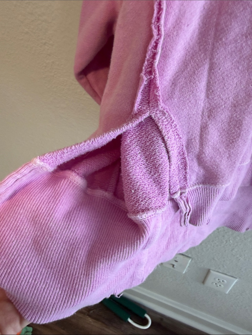 We The Free Pink Oversized Raw-Hem Sweatshirt - Picture 6 of 10